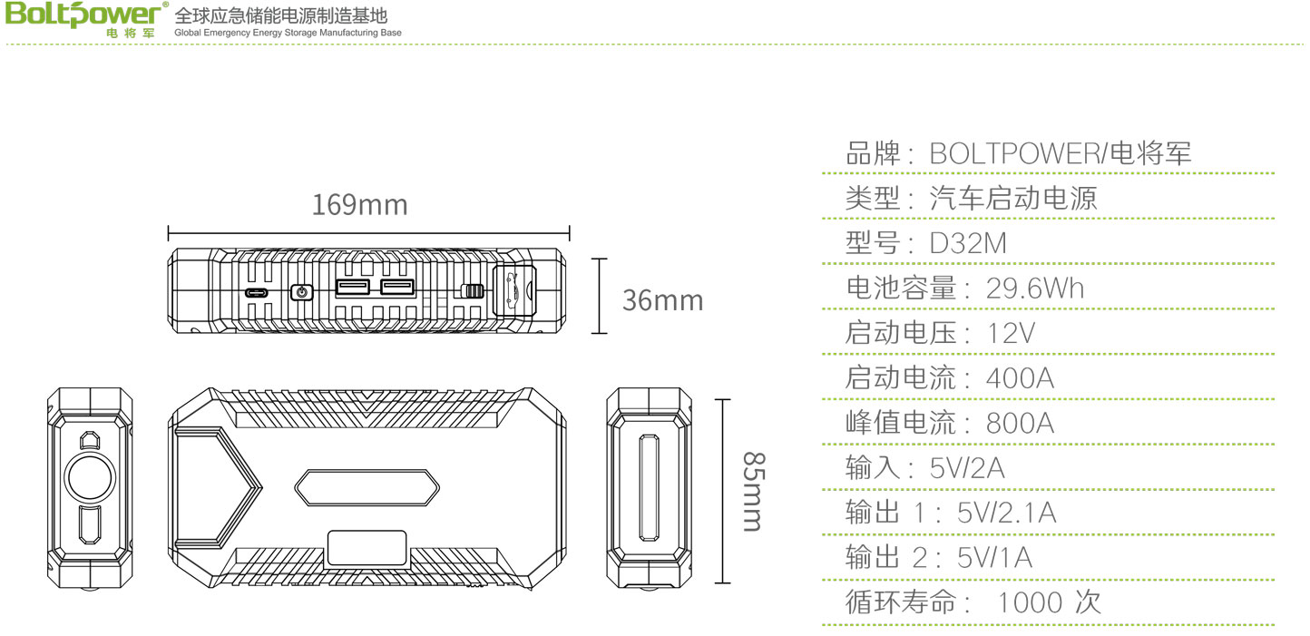 Boltpower利来国际最老品牌网D32M 数显汽车启动电源-6